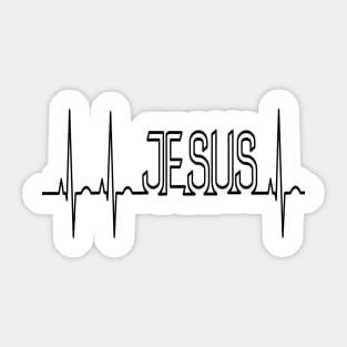 Jesus Heartbeat EKG Sticker